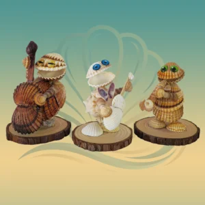 The Shellbys Jazz Trio Set 3. Hand crafted shell figures from Spain